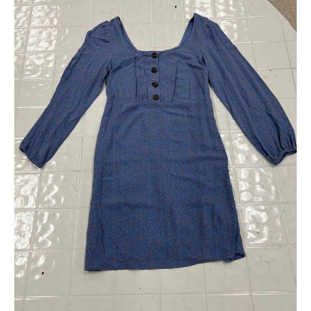 NWT American Eagle Dress Womens Blue Flowers Short Sz S